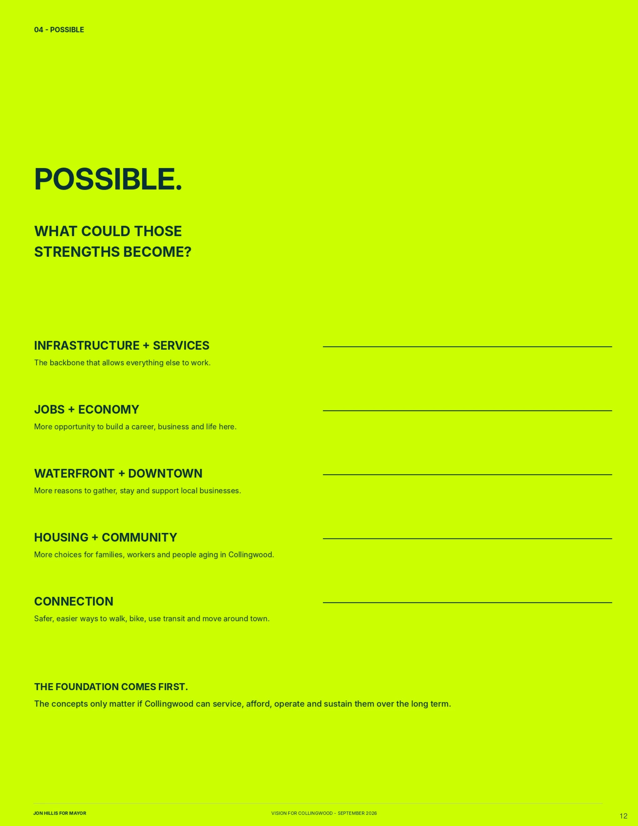 Past. Present. Possible. — page 12 of 62 of the Vision for Collingwood