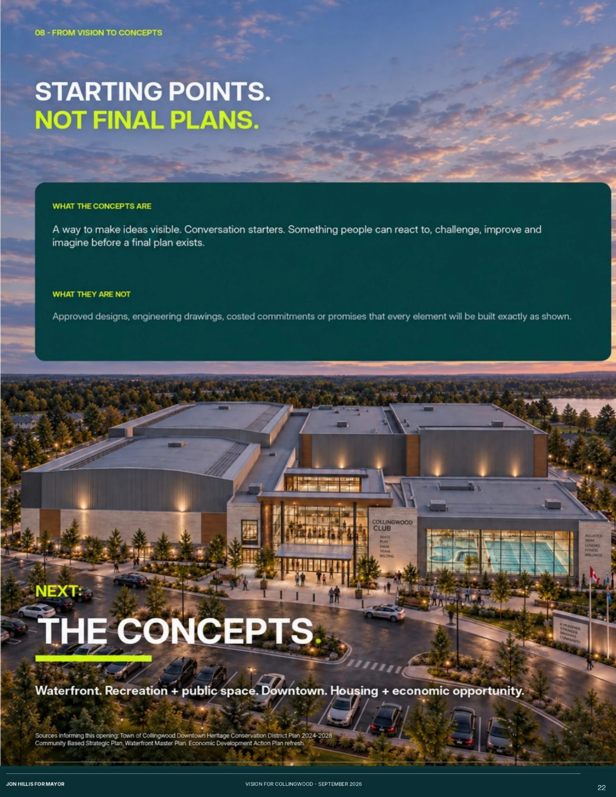 Decision framework — page 22 of 62 of the Vision for Collingwood