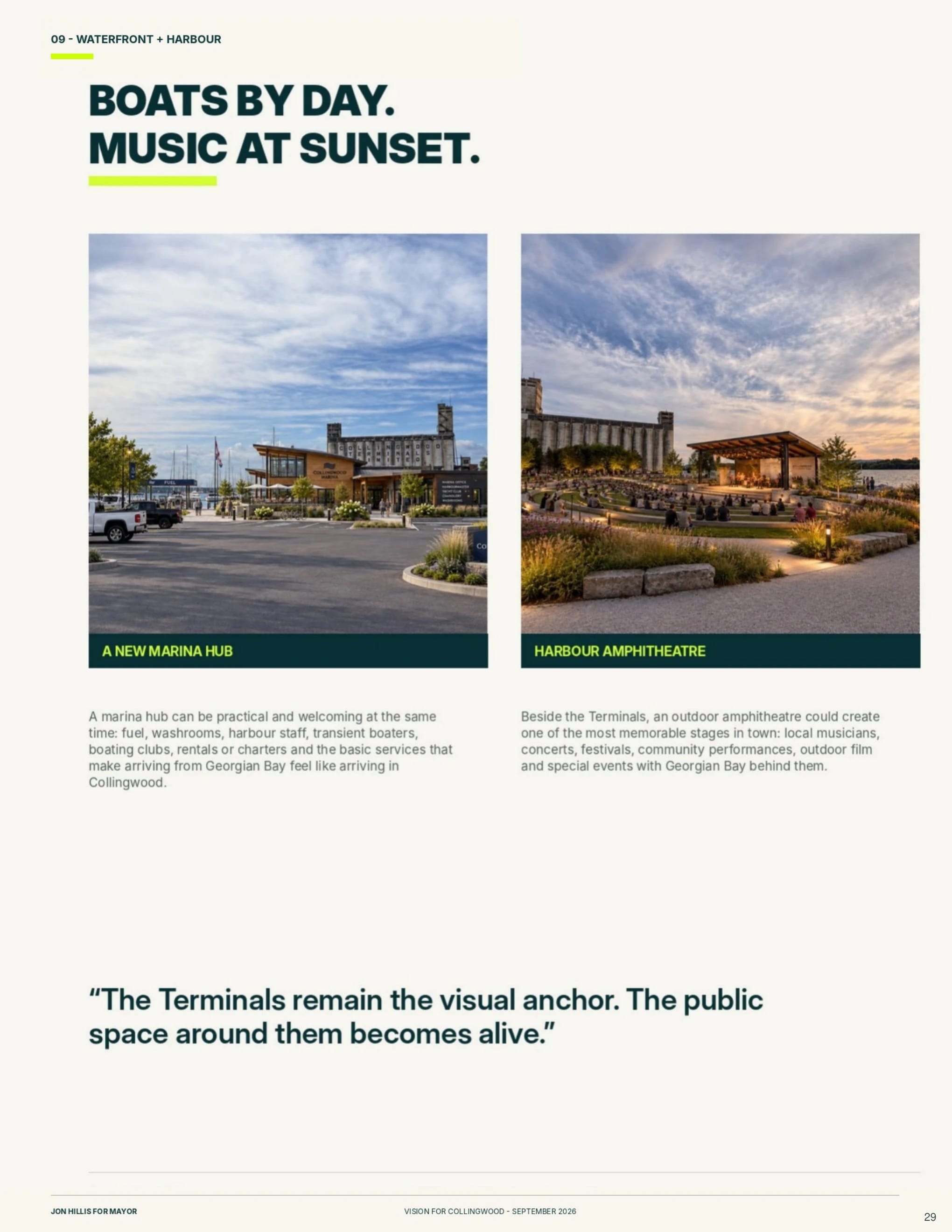 Waterfront + harbour — page 29 of 62 of the Vision for Collingwood
