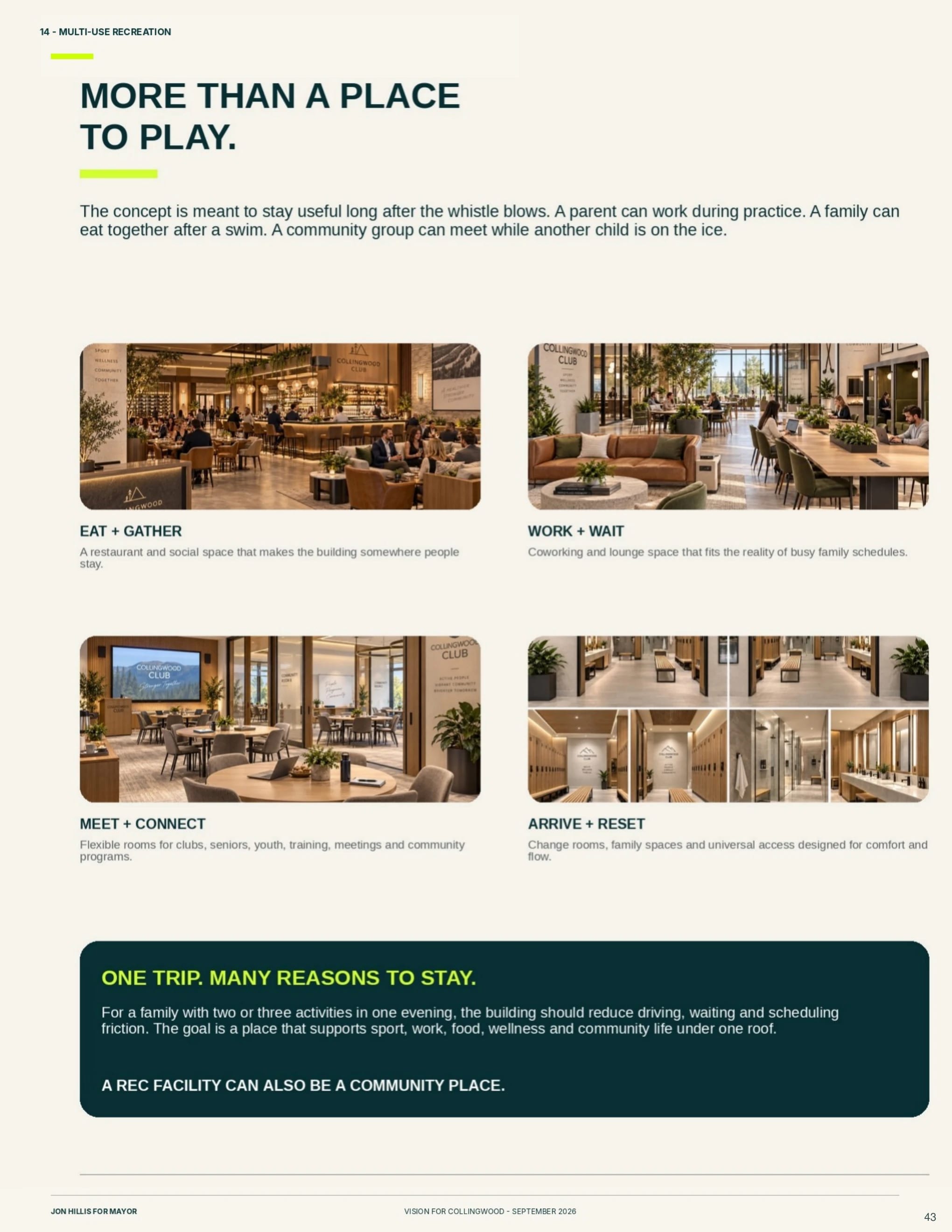 Multi-use recreation — page 43 of 62 of the Vision for Collingwood