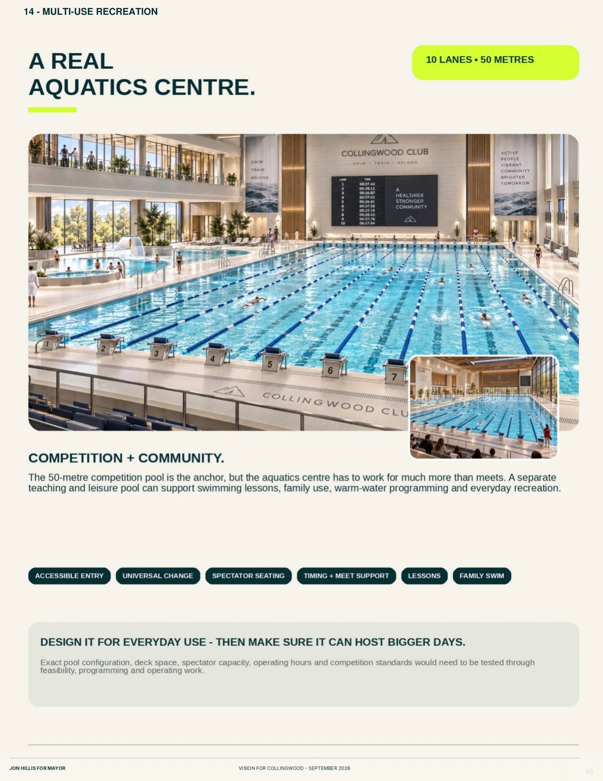 Multi-use recreation — page 46 of 62 of the Vision for Collingwood