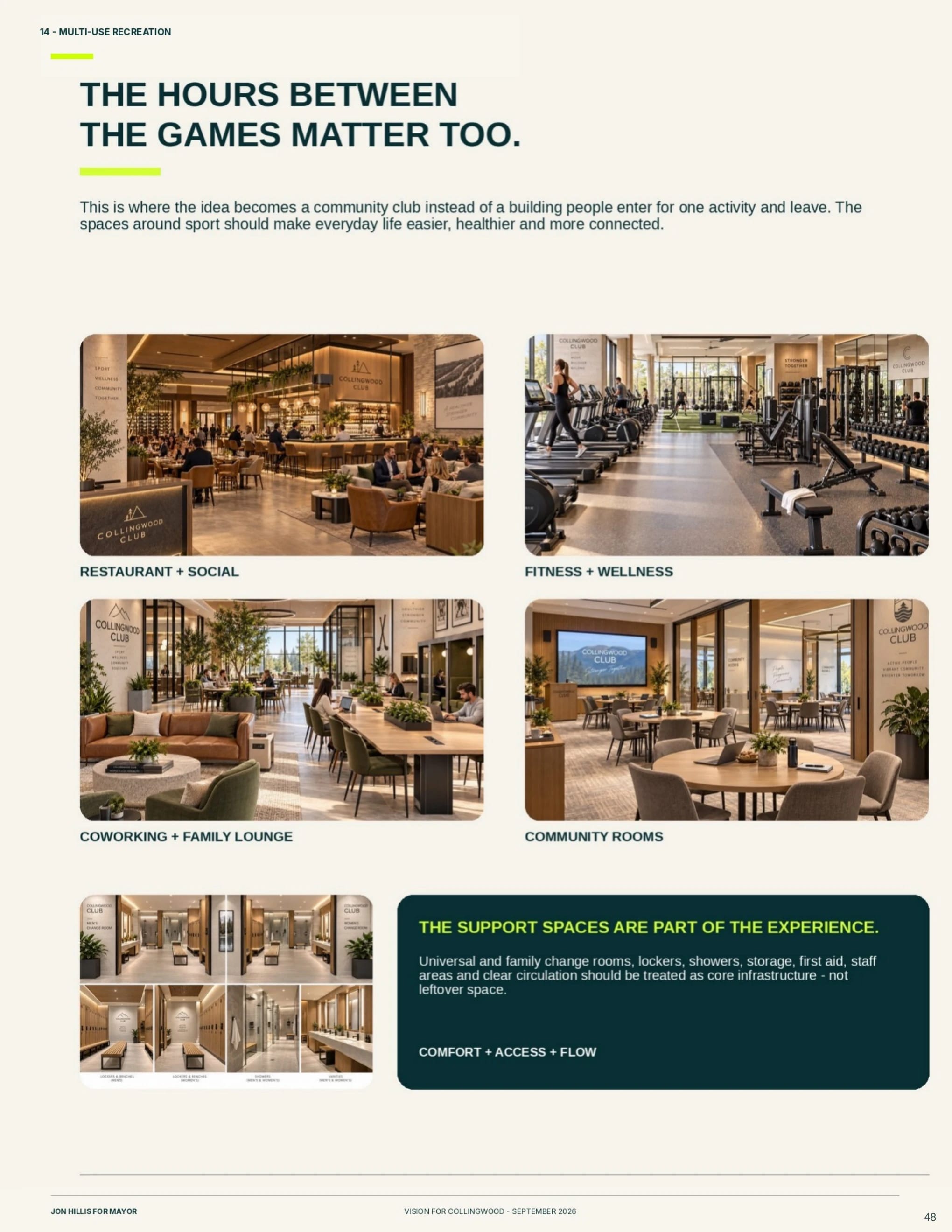 Multi-use recreation — page 48 of 62 of the Vision for Collingwood