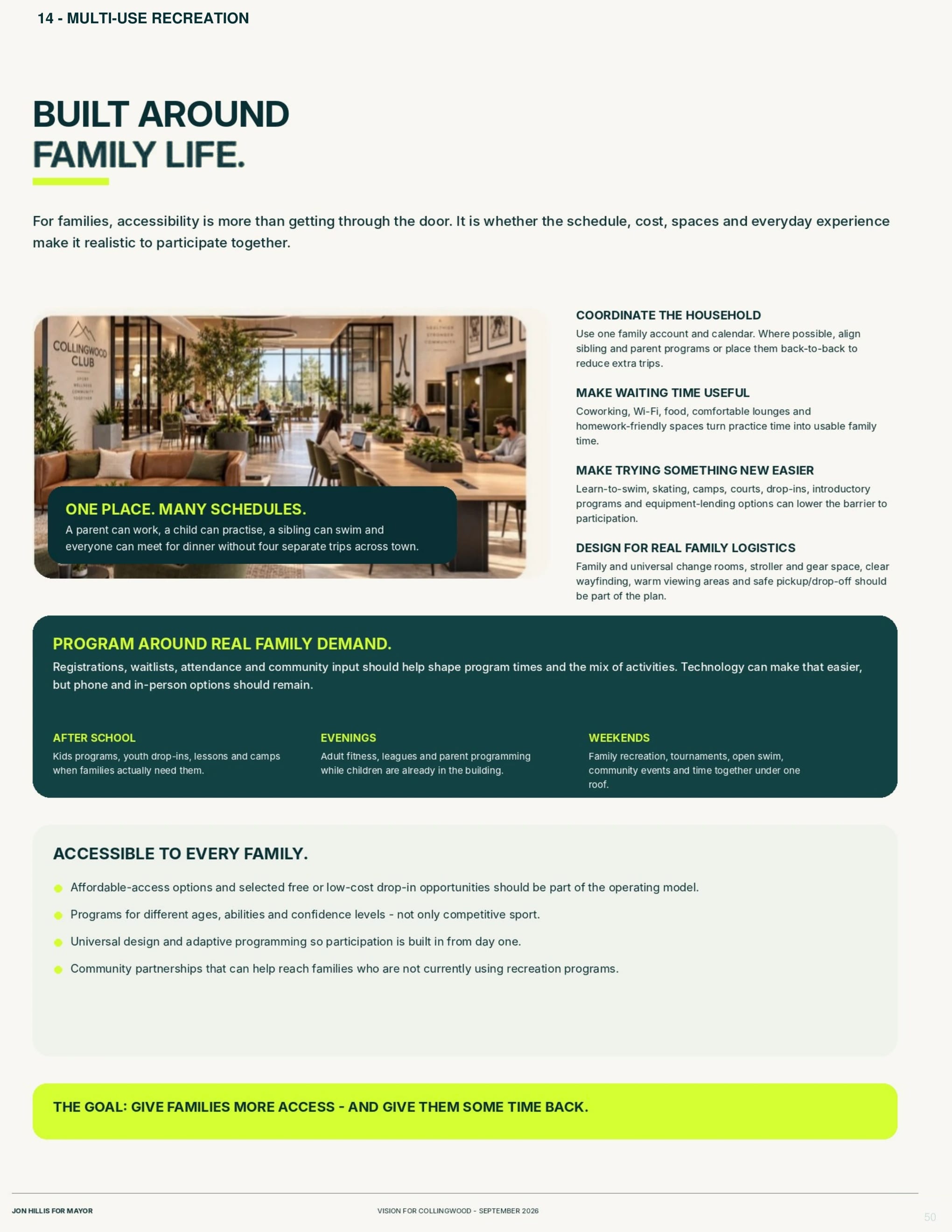 Multi-use recreation — page 50 of 62 of the Vision for Collingwood