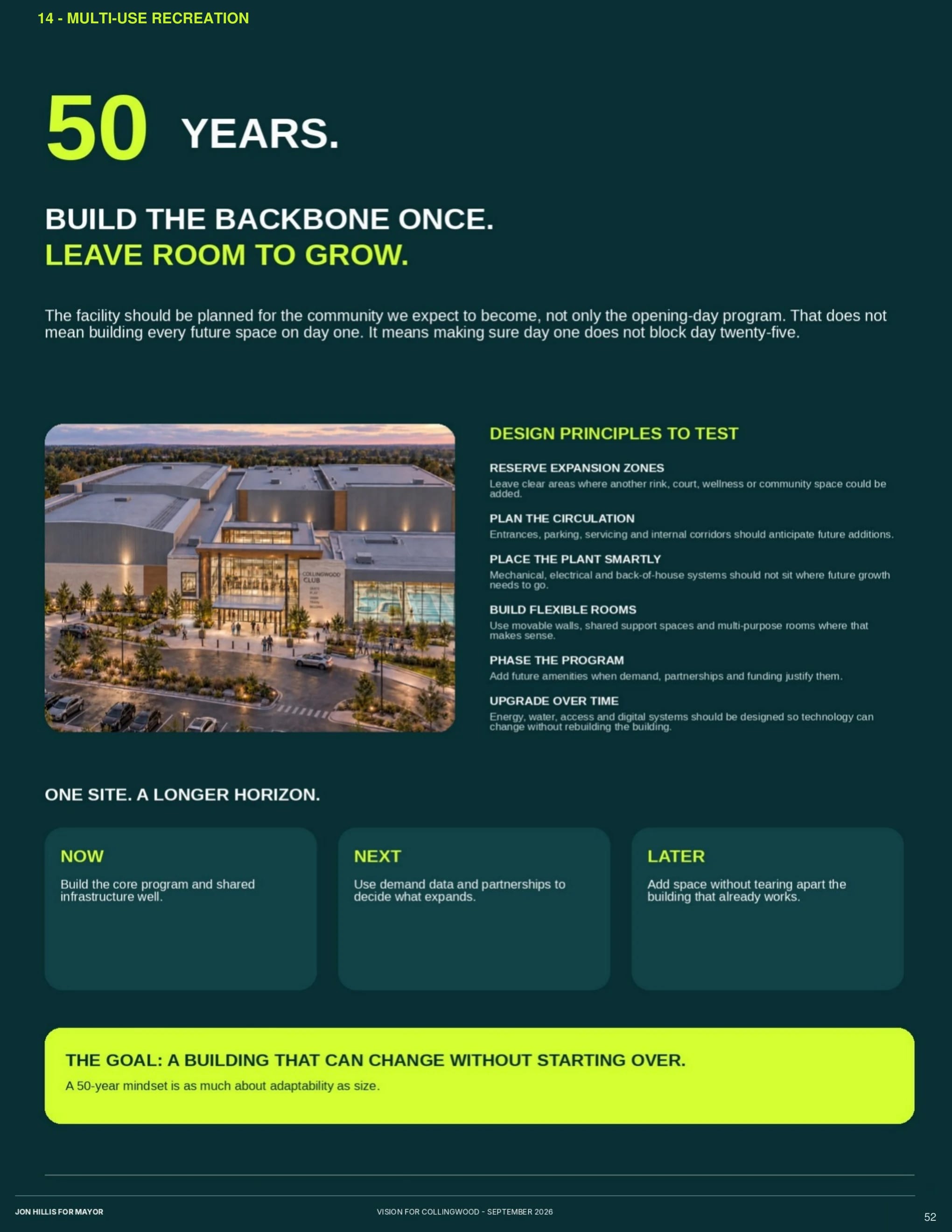 Multi-use recreation — page 52 of 62 of the Vision for Collingwood