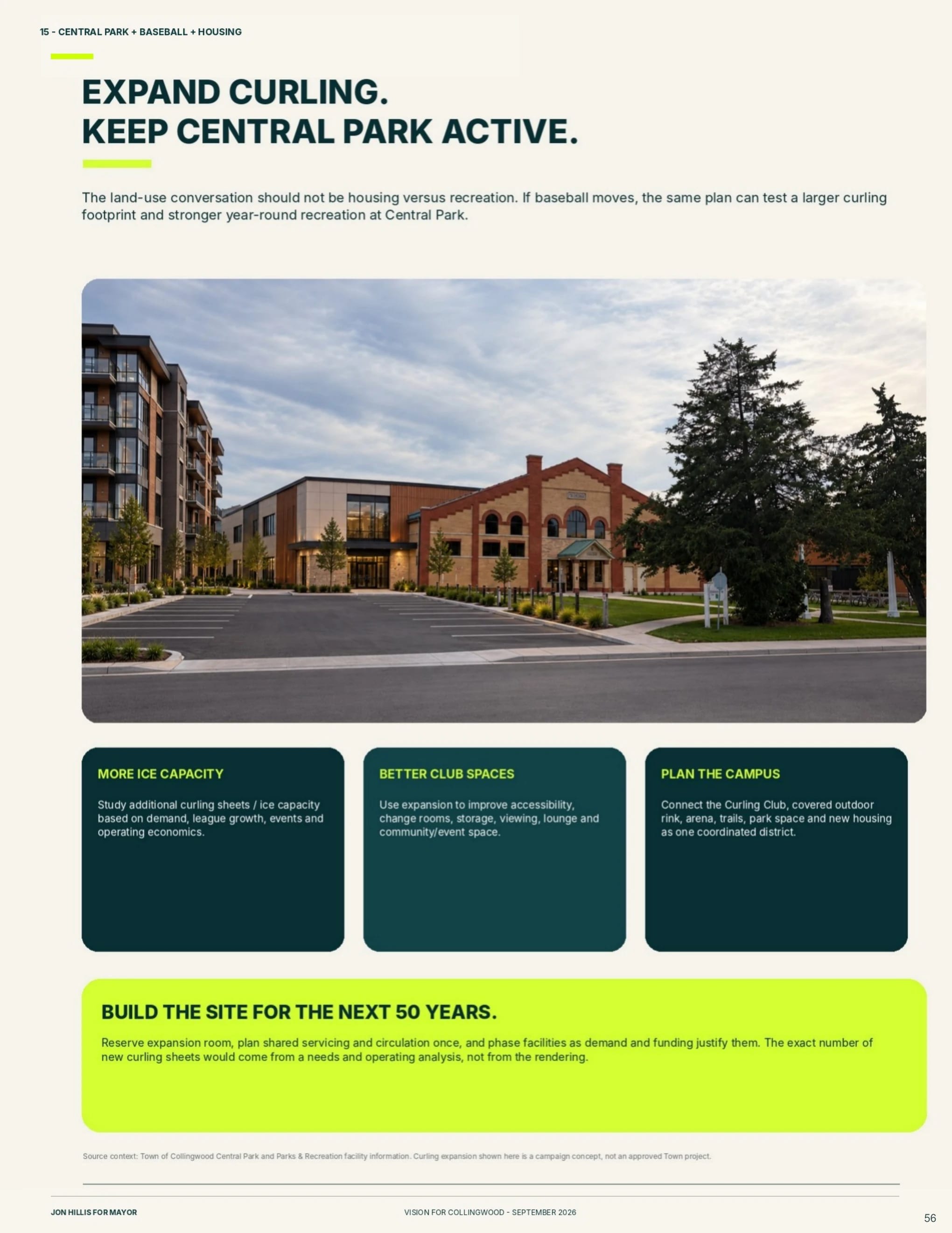 Central Park + baseball + housing — page 56 of 62 of the Vision for Collingwood