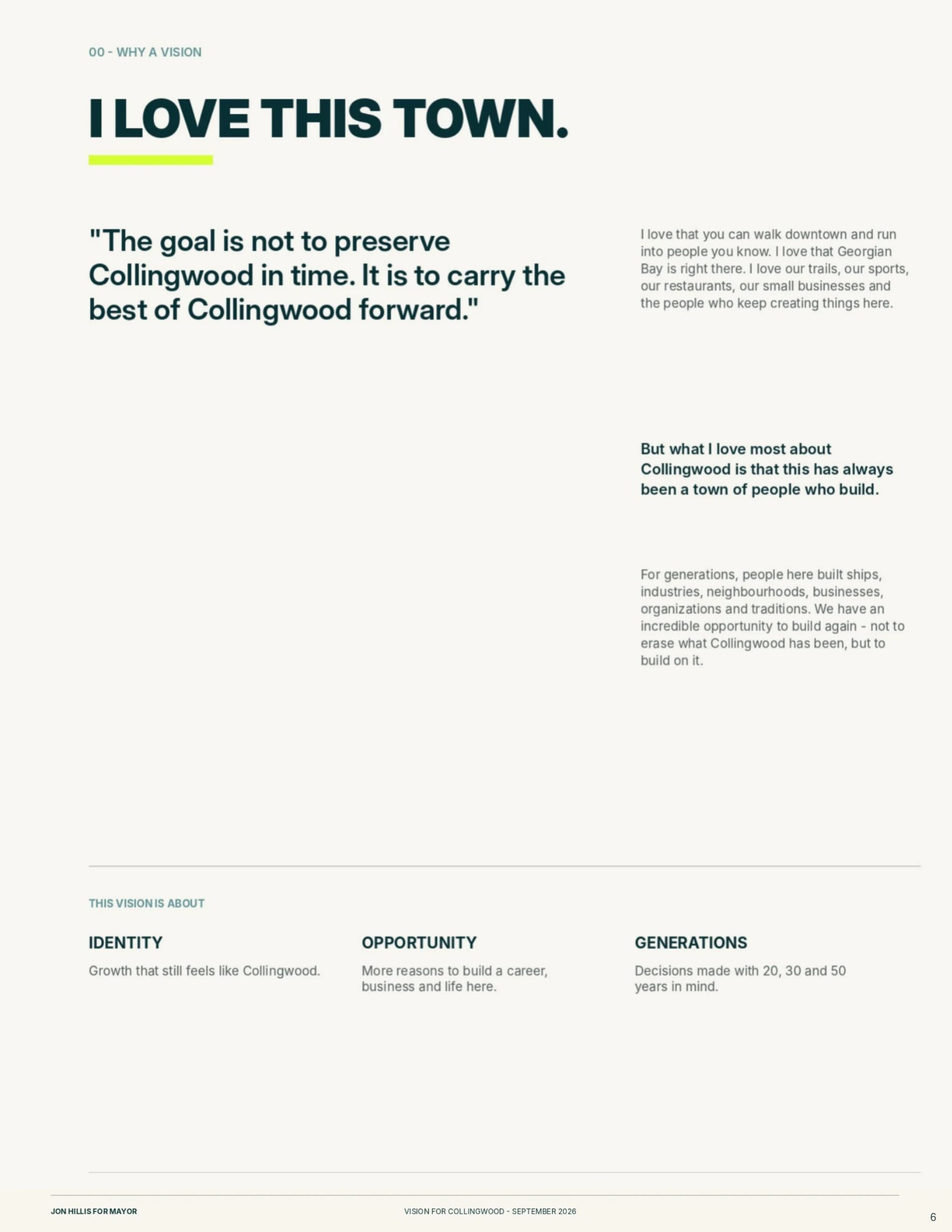 Why a vision — page 6 of 62 of the Vision for Collingwood