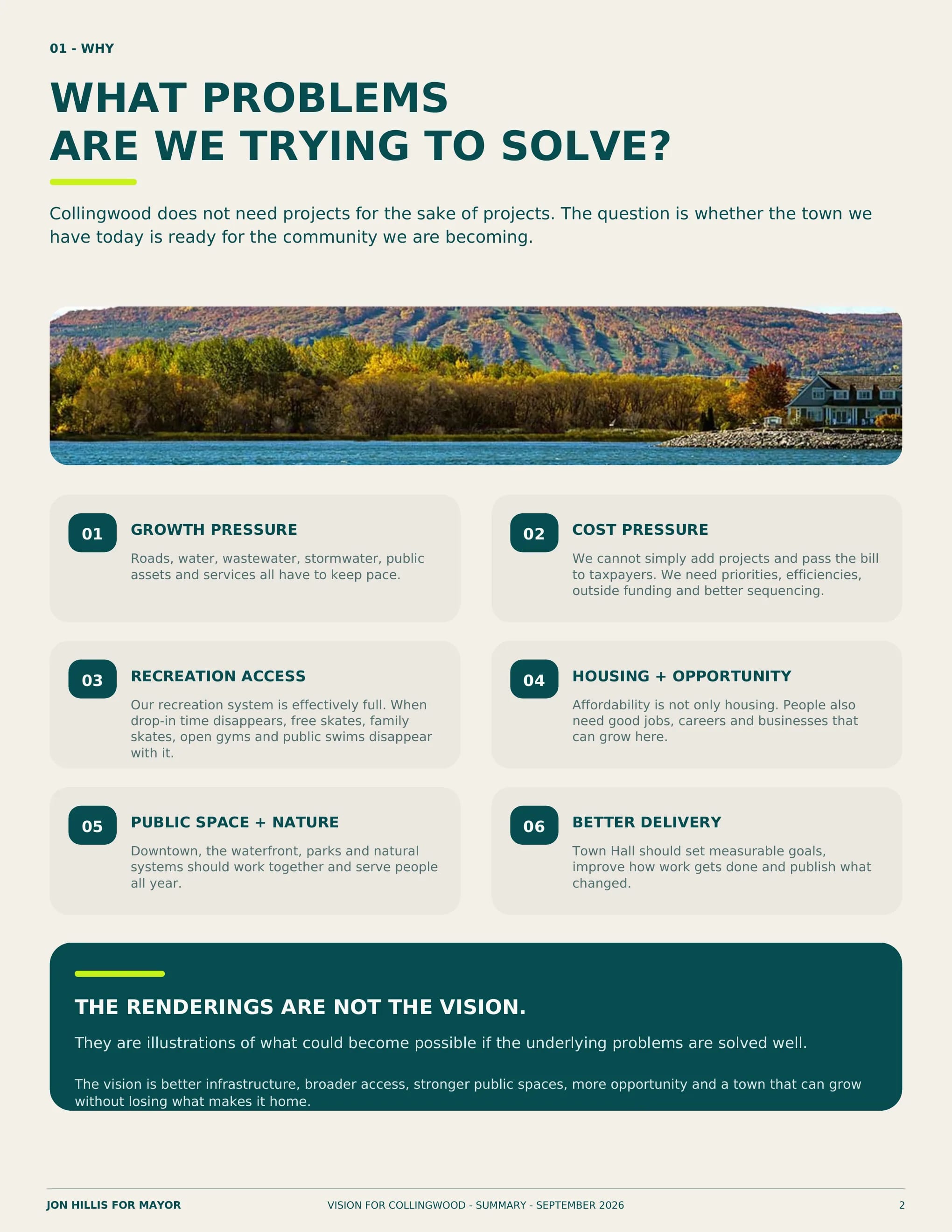 Why — page 2 of 8 of the Vision for Collingwood summary