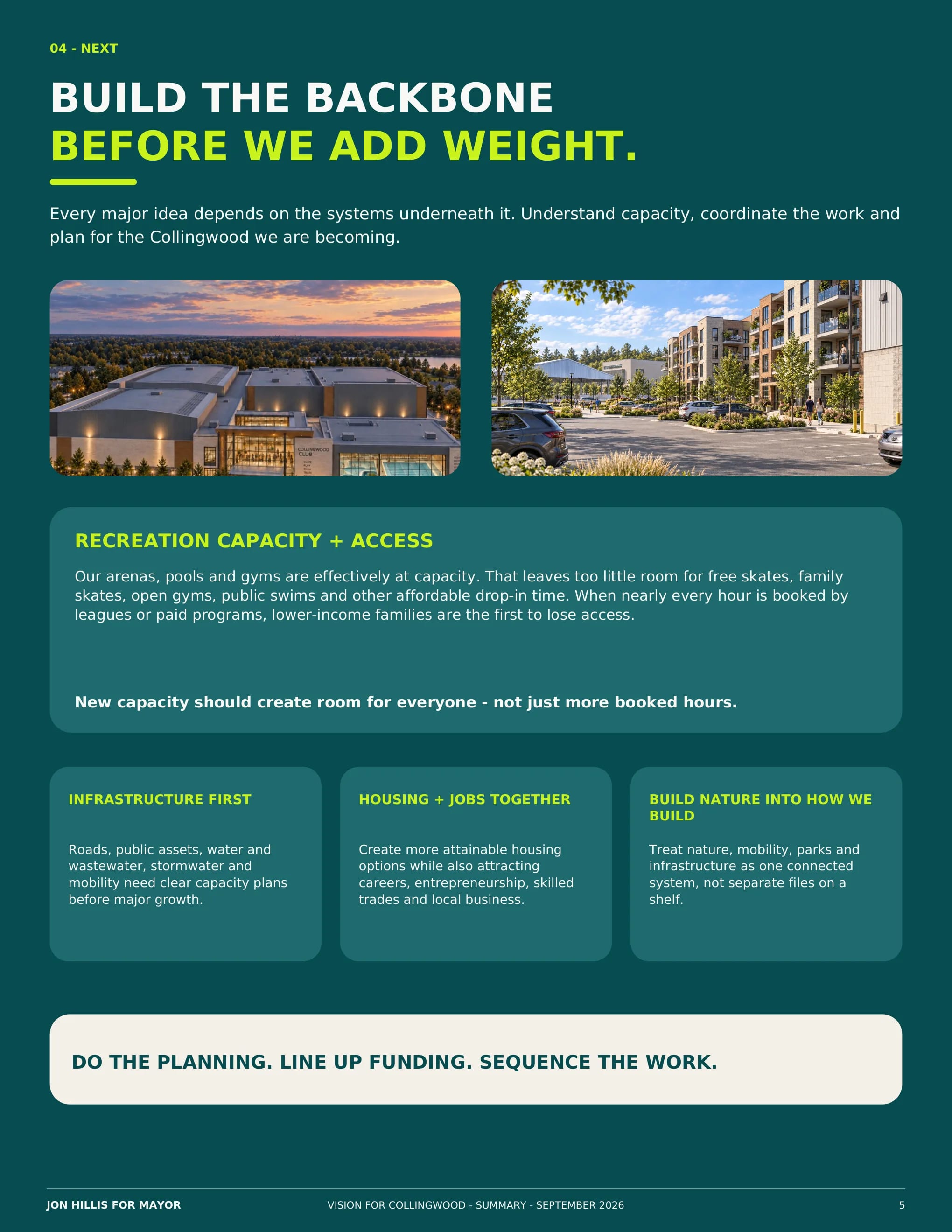 Next — page 5 of 8 of the Vision for Collingwood summary